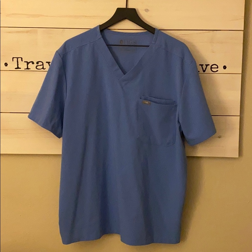 XL Ceil Blue Figs Men’s Scrub Top